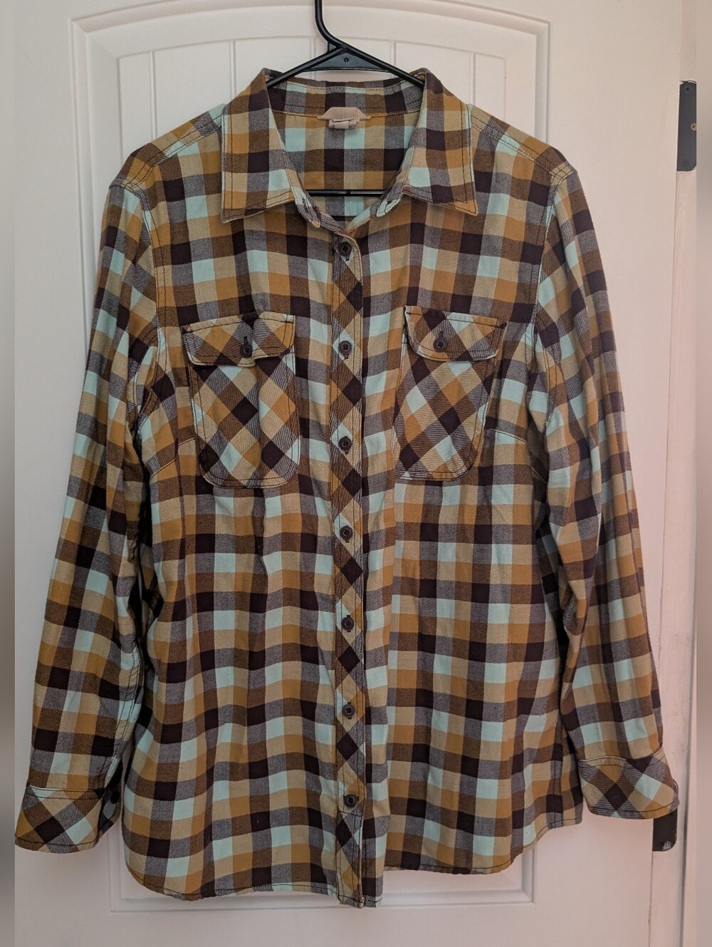 Duluth Trading Co Women's Plus Crosscut Wicking Flannel Shirt Size 1X